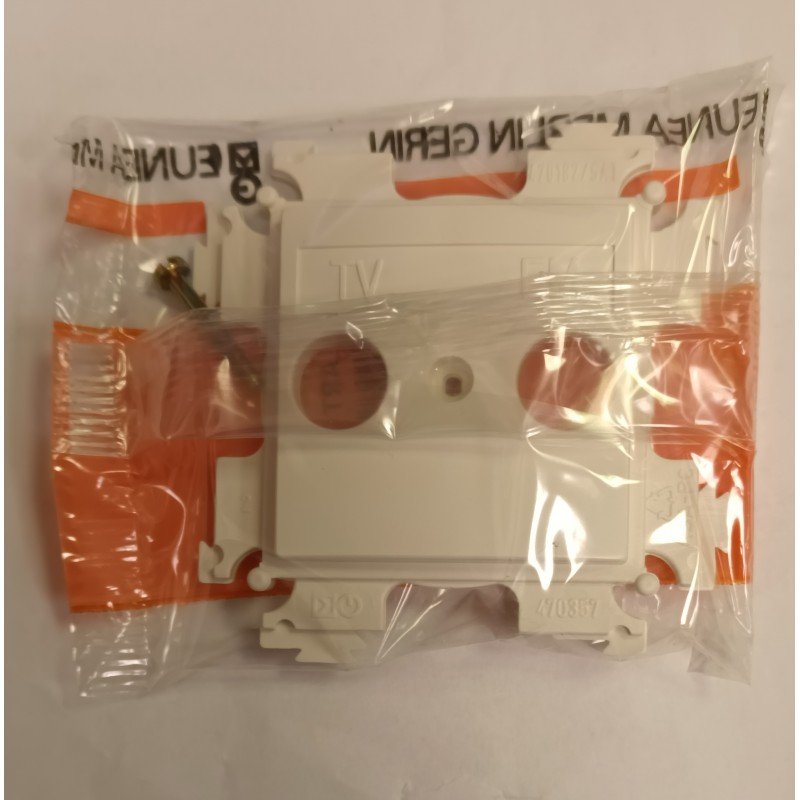 TAPA TV-FM EUNEA SM100 BLANCO MARFIL 40950.25