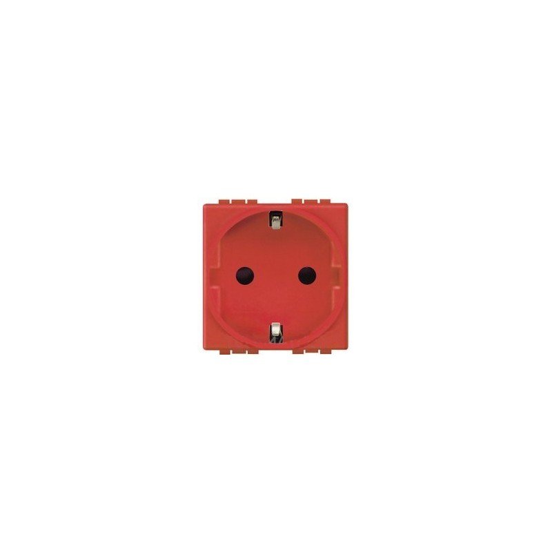 TOMA 2P+T N4141 BTICINO LIGHT 10/16A 250V COLOR ROJO