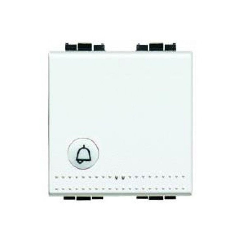 PULSADOR CAMPANA 2 MÓDULOS O 1 ANCHO COLOR BLANCO BTICINO LIGHT N4042L/2