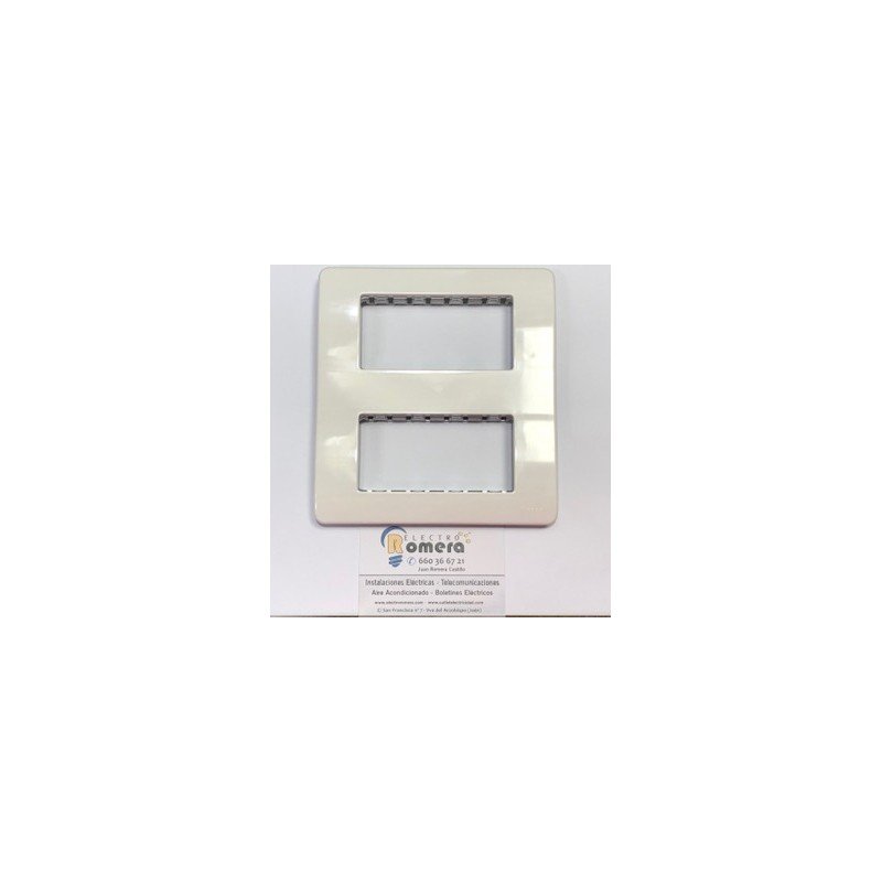 PLACA PARA CENTRALIZACIÓN 8 MÓDULOS BLANCO ALPINO SERIE STYLO 2474.2 BA NIESSEN