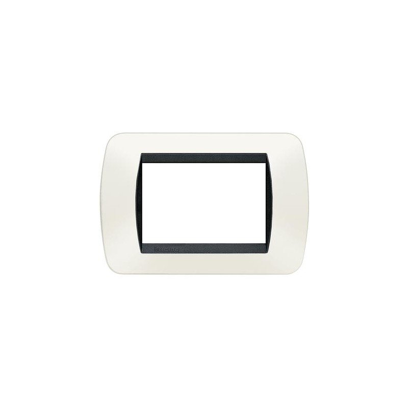 PLACA COLOR BLANCO SÓLIDO 3 MÓDULOS ESTRECHOS BTICINO LIVING L4803BA