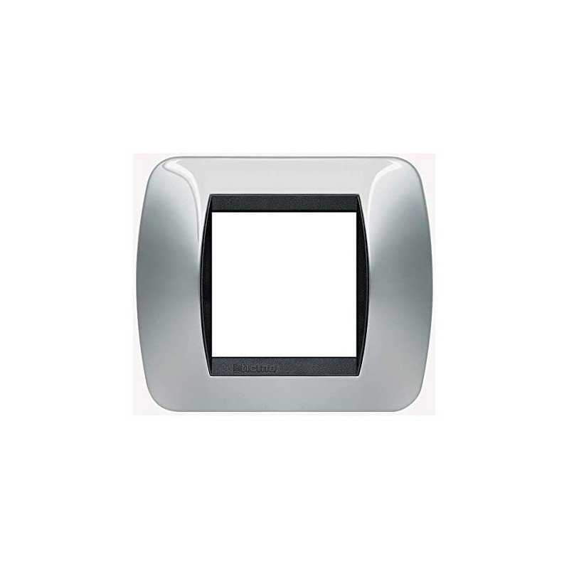 PLACA 2 MÓDULOS ESTRECHOS O 1 ANCHO CROMADA BTICINO LIVING L4802CR