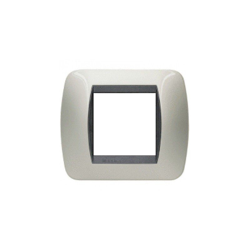 PLACA / MARCO 1 ELEMENTO O 2 ESTRECHOS COLOR TITANIO CLARO BTICINO LIVING L4802TC