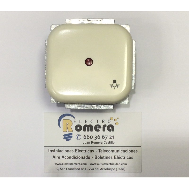 PULSADOR LUZ CON VISOR BLANCO MARFIL NIESSEN LX 7004.2 BM