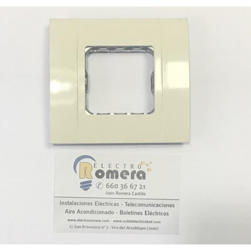 PLACA 2 MODULOS BASTIDOR SIN GARRAS BLANCO MARFIL NIESSEN RESTYLO 2771.2 BM