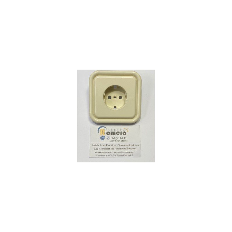 TAPA PARA BASE ENCHUFE TOMA TIERRA LATERAL MONOBLOCK SERIE IBIZA BEIGE 10032