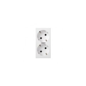 Base doble schuko blanca embornamiento por corte 1Click con led 50010432-030