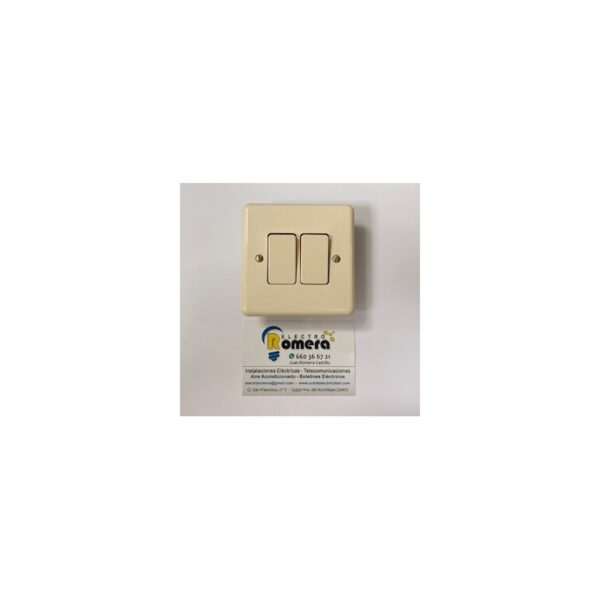 CONMUTADOR + CONMUTADOR COLOR MARFIL SERIE IMPACT PLASTIMETAL 9632 1 CONMUTADOR + CONMUTADOR COLOR MARFIL SERIE IMPACT PLASTIMETAL 9632