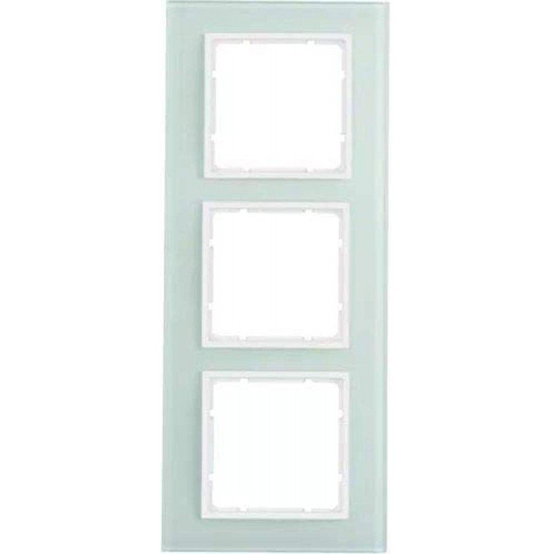 Marco cobertor 3 enchufes Berker 10136909 modelo B7 blanco polar