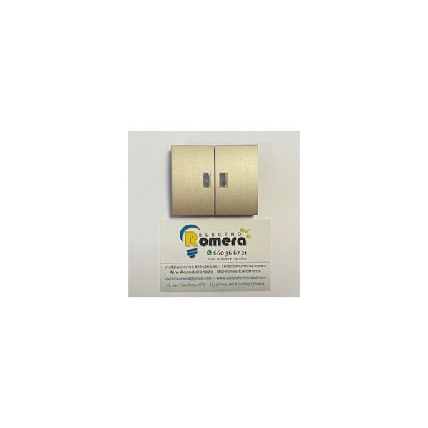 TECLA DOBLE CON VISORES COLOR ARENA LEGRAND 7776 13