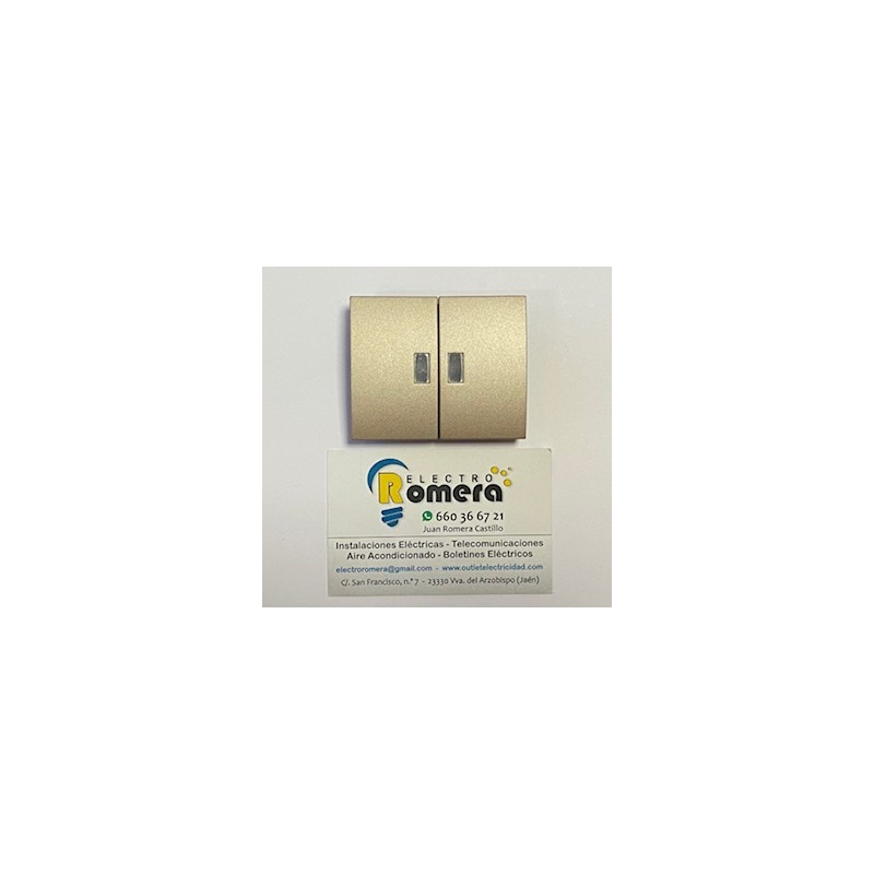 TECLA DOBLE CON VISORES COLOR ARENA LEGRAND 7776 13