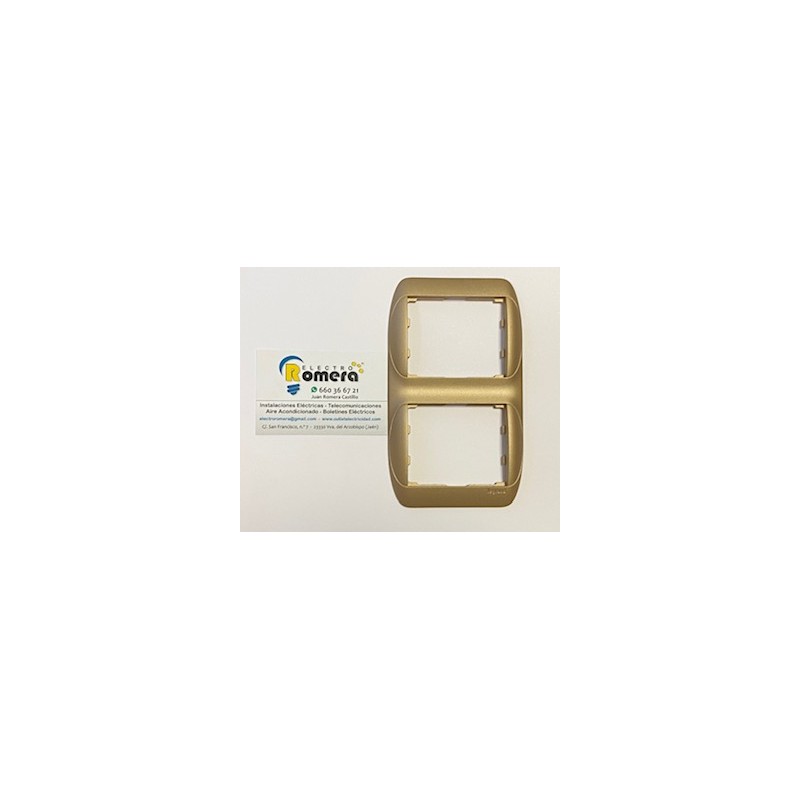 MARCO 2 ELEMENTOS METALIZADO BRONCE VERTICAL LEGRAND GALEA 7774 06