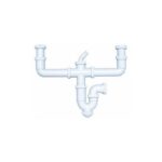 Crearplast c-48 - Sifon curvo horizontal 1.1/2 diámetro 40 2racor-toma