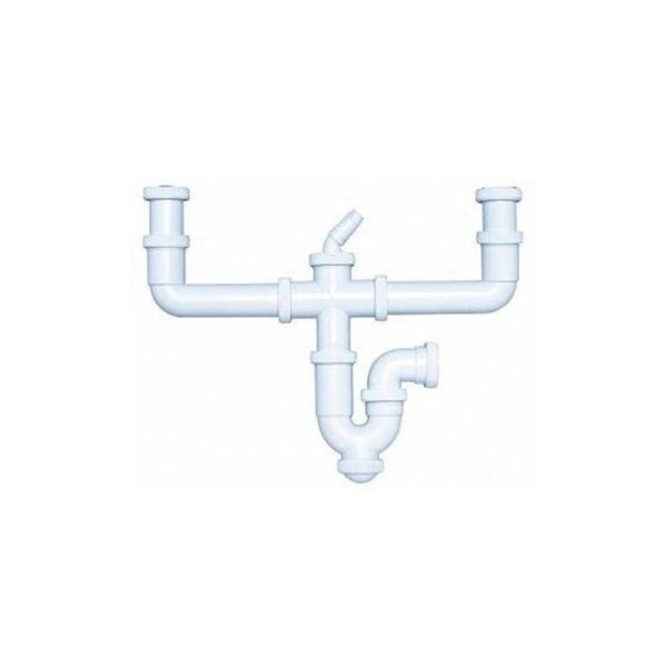 Crearplast c-48 - Sifon curvo horizontal 1.1/2 diámetro 40 2racor-toma