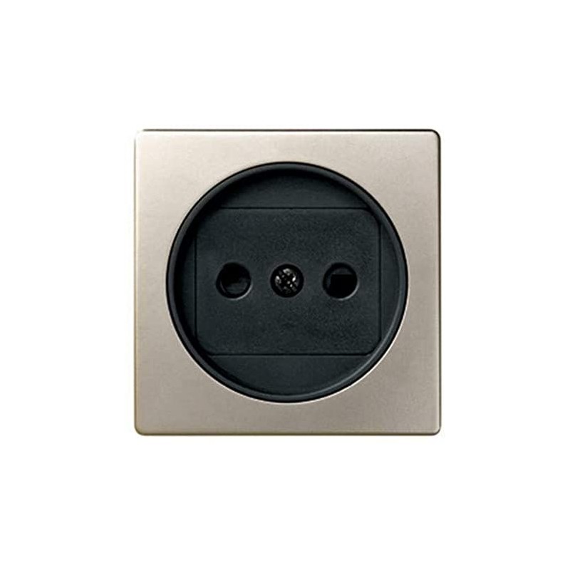 TAPA ENCHUFE 2P CON DISPOSITIVO DE SEGURIDAD CAVA MATE- GRAFITO 82040-34