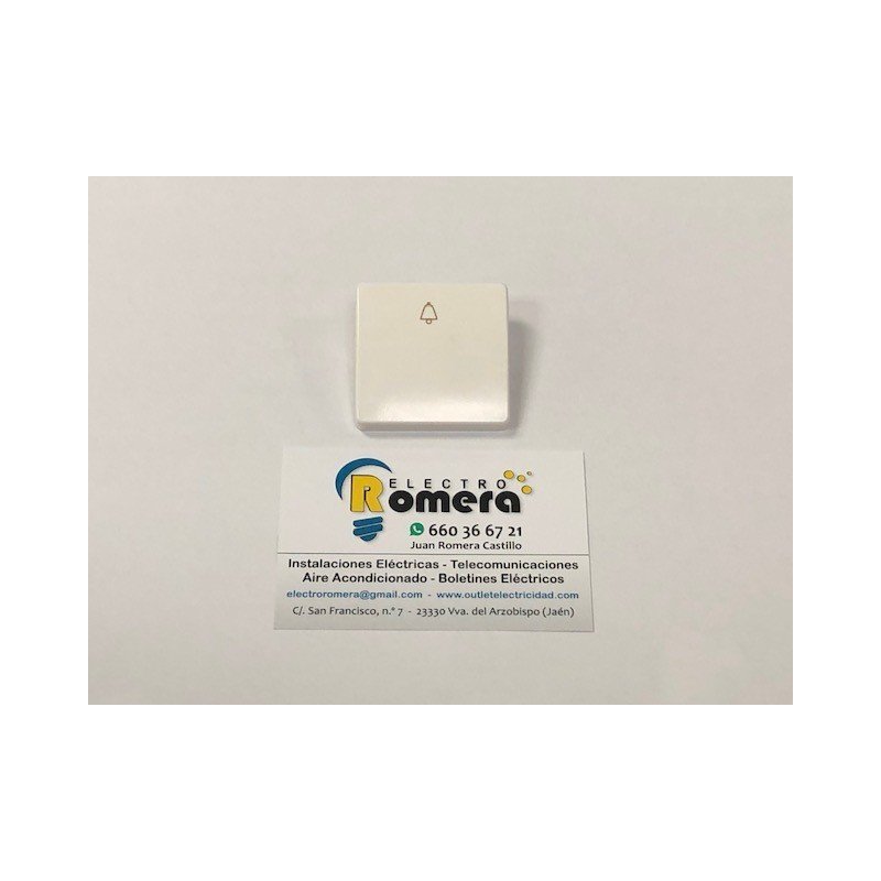 TECLA CON SIMBOLO DE CAMPANA NIESSEN STYLO BLANCO MARFIL
