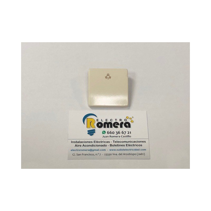 TECLA CON SIMBOLO DE LUZ BLANCO MARFIL NIESSEN STYLO