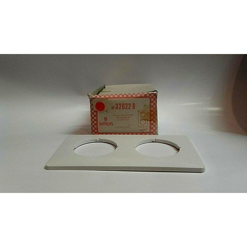 PLACA PROTECTORA RECTANGULAR 2 ELEMENTOS BLANCO SIMON 32 32622 B