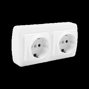 Base fija doble 2P+T, 16A 250V~. De superficie MUR66U