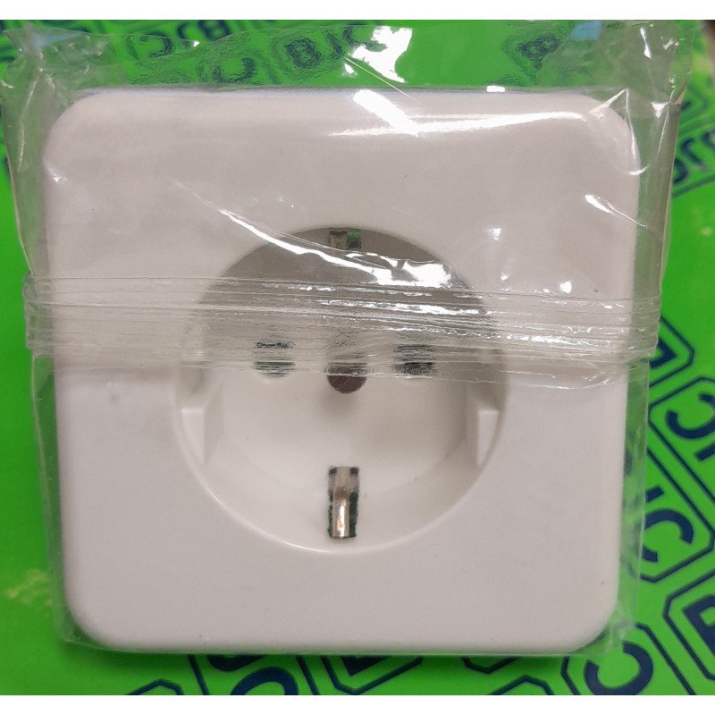 BASE ENCHUFE BLANCA CON T.T. LATERAL 10023