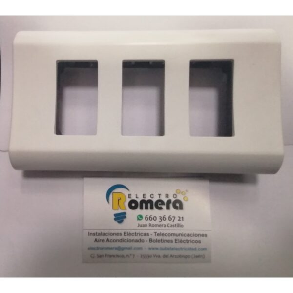 PLACA 3 ELEMENTOS ESTRECHOS BLANCO EUROPOLI 3072N-B