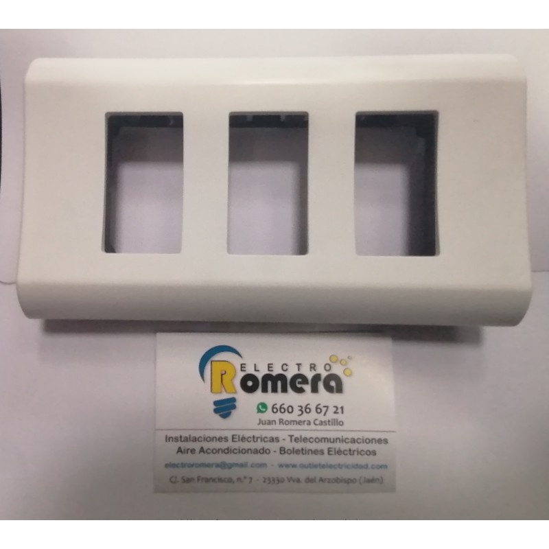 PLACA 3 ELEMENTOS ESTRECHOS BLANCO EUROPOLI 3072N-B