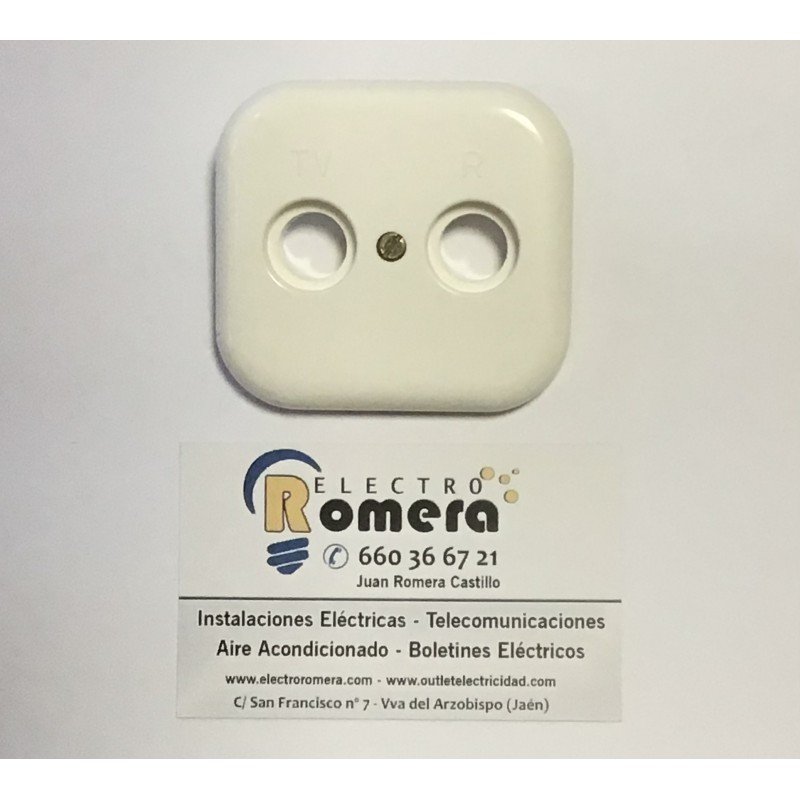 PLACA TOMA TV MARFIL ALPINO NIESSEN SERIE LX 7250 BM