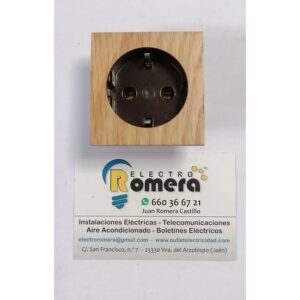 BASE ENCHUFE SHUKO ROBLE PLASTIMETAL SERIE ALPINA 18505