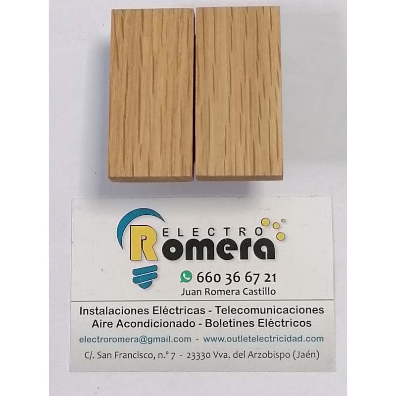 DOBLE CONMUTADOR PLASTIMETAL SERIE ALPINA ROBLE 18622