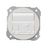 Placa de voz y datos plana con guardapolvo para 1 conector RJ45 AMP® blanco Simon 88