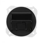 Placa de voz y datos plana con guardapolvo para 1 conector RJ45 AMP® grafito Simon 88 88081-38