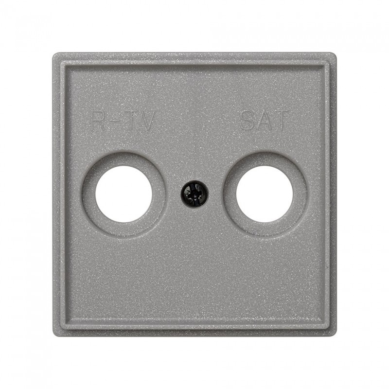 Placa para tomas inductivas de R-TV+SAT gris esmeril Simon 27 Scudo