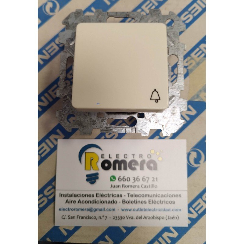 PULSADOR TIMBRE MARFIL NIESSEN SERIE LISSA 5004 BM