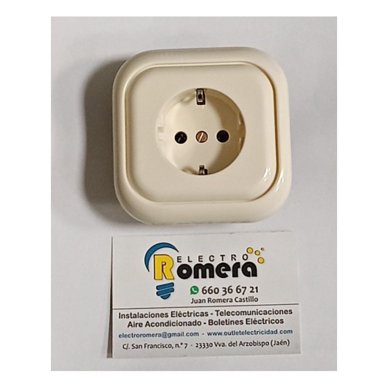 ENCHUFE SCHUKO CON TAPA NIESSEN SERIE LX MARFIL