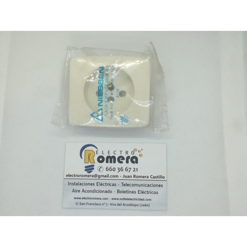 PLACA ENCHUFE BIPOLAR CON T.T DESPLAZADA SERIE ARCO BLANCO 8206 BA