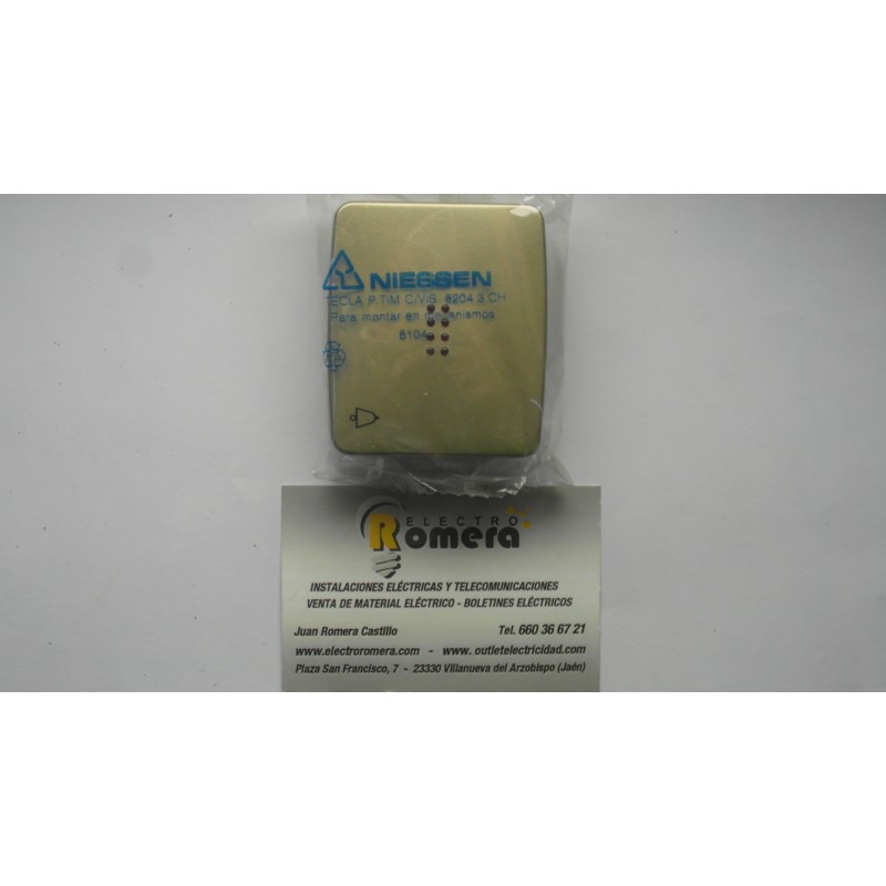 TECLA PULSADOR TIMBRE CON VISOR SERIE ARCO CHAMPAN 8204.3 CH