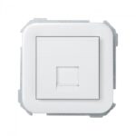 Placa de voz y datos plana con guardapolvo para 1 conector RJ45 AMP® blanco Simon 31 31085-60