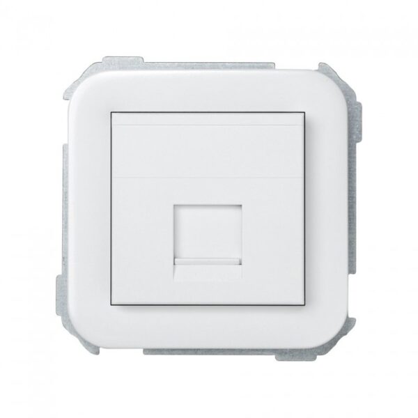Placa de voz y datos plana con guardapolvo para 1 conector RJ45 AMP® blanco Simon 31 31085-60 1 Placa de voz y datos plana con guardapolvo para 1 conector RJ45 AMP® blanco Simon 31 31085-60
