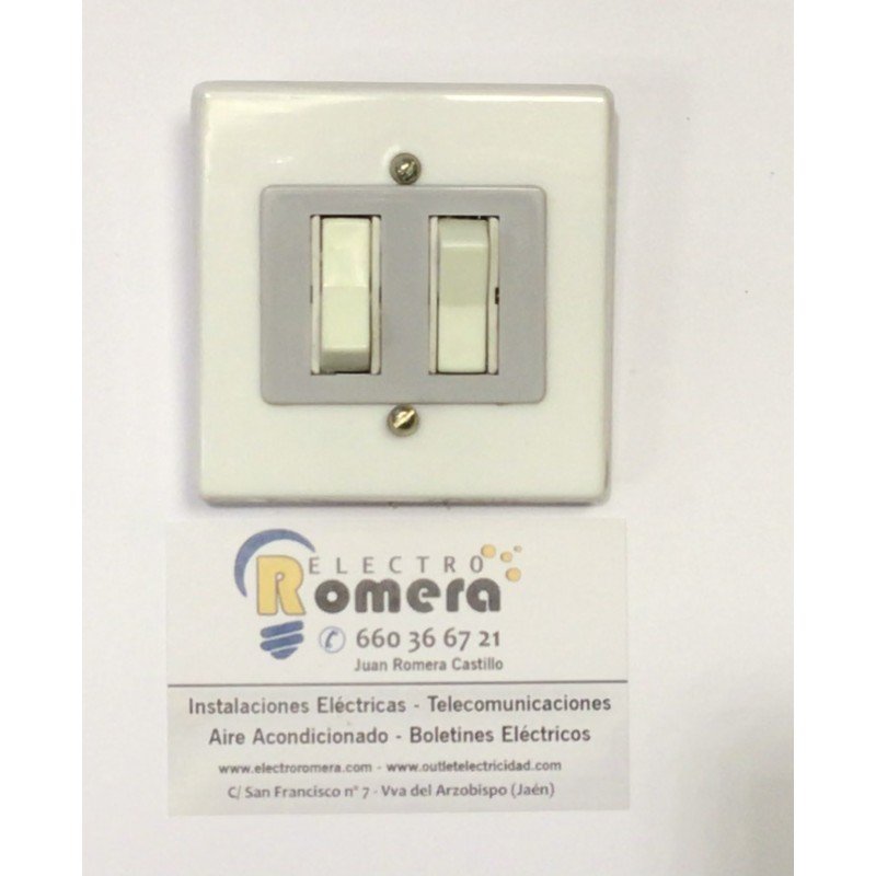PLACA CON 2 INTERRUPTORES BJC INCORPORADA 6A 250V 715 RECONDICIONADO