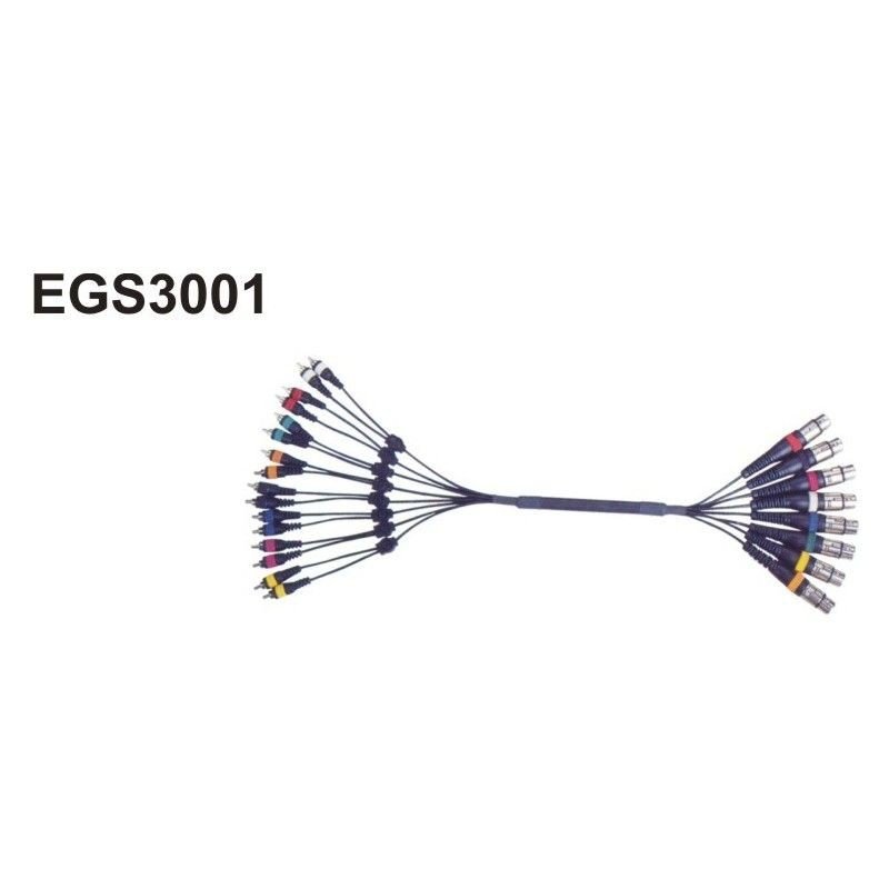 Manguera de 6m con 16 jack mono y 8 jack estéreo EGS3004