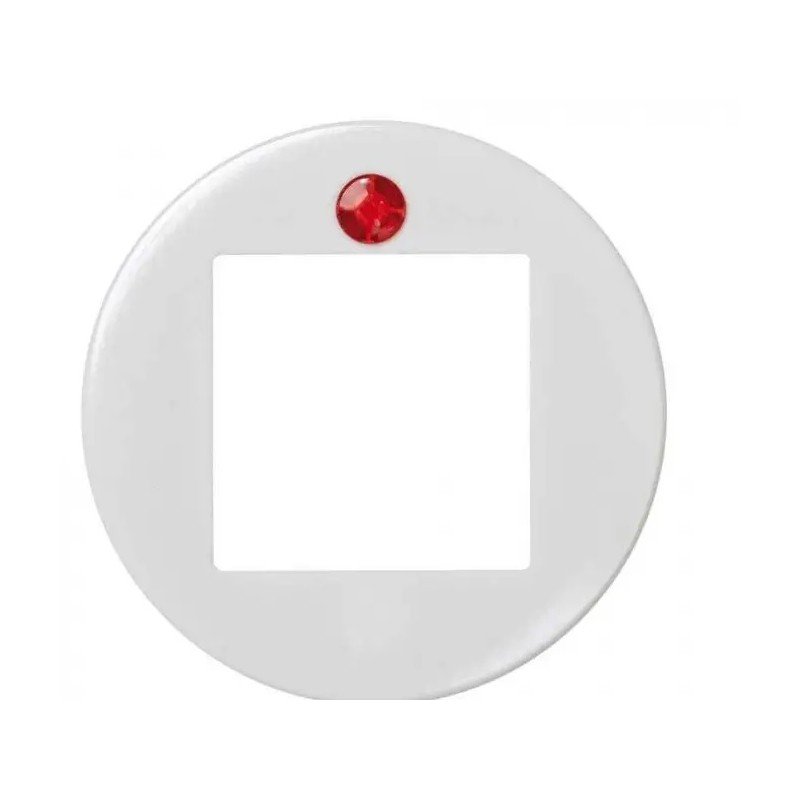 PLAQUITA CIRCULAR BLANCO  INTERCAMBIABLE CON VISOR ROJO 32614 B