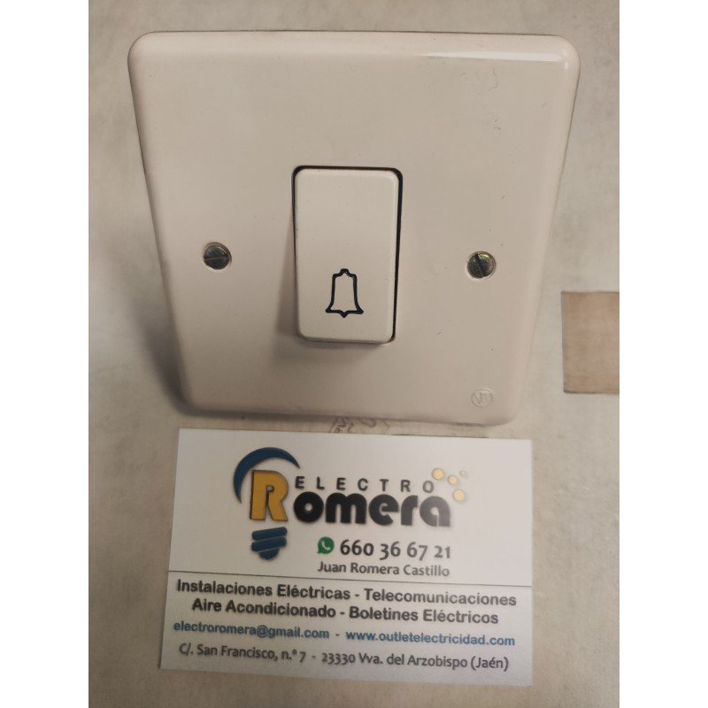 PULSADOR MARFIL IMPACT SIMBOLO DE CAMPANA 9411