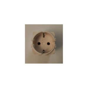 ENCHUFE SHUCKO  2 POLOS + TT PLASTIMETAL  COLOR MARFIL 515