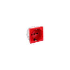 TAPA ROJA ENCHUFE SHUCKO 40936.03 SIN SEGURIDAD INFANTIL