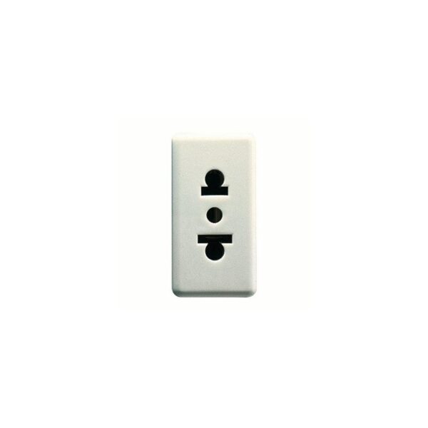 BASE NORMA EUROAMERICANANA 250/125V ac - 2P+T 15A - 1 MÓDULO - SYSTEM WHITE