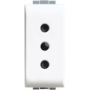 Base 2P+T Luna - estándar italiano - 10A - conexión por tornillos - 1 módulo - Blanco