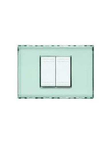 Bticino Placa De Luz 2 Puestos Kristall N4819KR Transparente Personalizable
