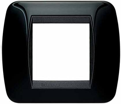 PLACA 2 MODULOS ESTRECHOS LIVING INTERNACIONAL NEGRO SOLIDO L4802NR