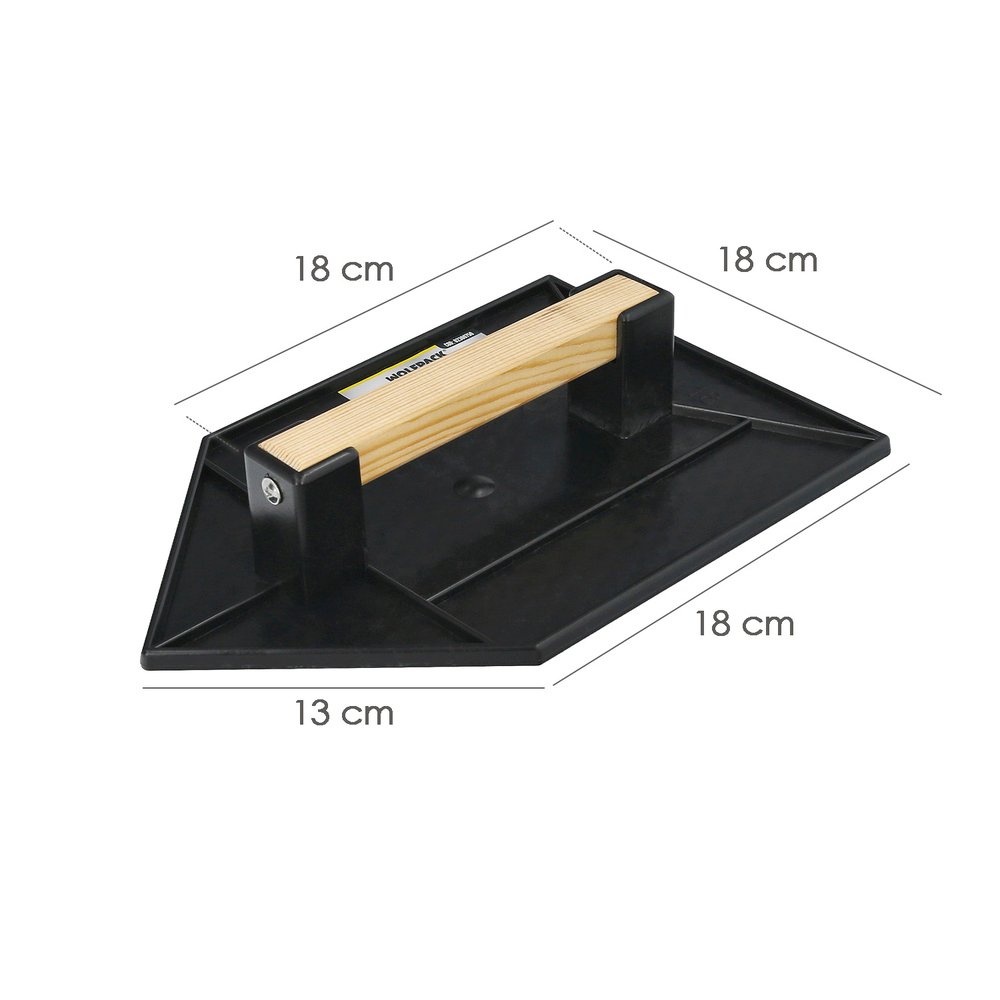 Talocha Plastico Punta Mango Madera 27 x 18 cm. Negro Con Alveolos. 2 Talocha Plastico Punta Mango Madera 27 x 18 cm. Negro Con Alveolos.
