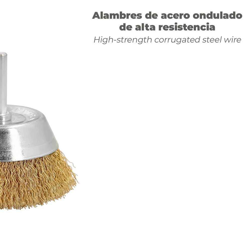 Cepillo Acero Latonado Para Taladro Taza Ø 75 mm. Espiga 1/4" Cepillo Taladro Alambre Latón, Cepillo Limpieza, Cepillo Pulir. 5 Cepillo Acero Latonado Para Taladro Taza Ø 75 mm. Espiga 1/4" Cepillo Taladro Alambre Latón, Cepillo Limpieza, Cepillo Pulir.
